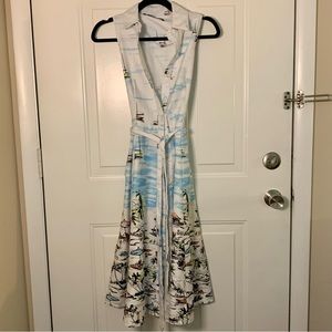 Chetta B Sleeveless Wrap Dress Women’s Size 6 Tropical Print Beach Dress